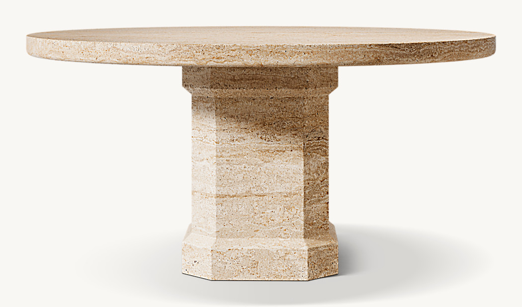 Petra Yuvarlak Masa — İtalyan Classico Travertine