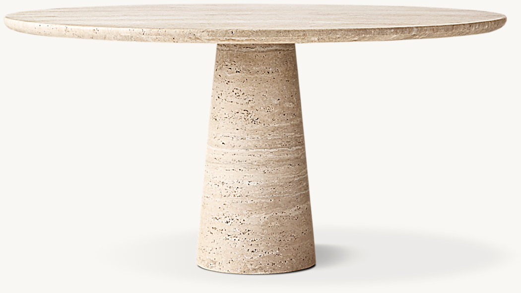 Celis Yuvarlak Masa — İtalyan Classico Travertine