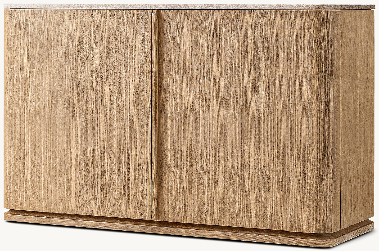 Lapis 2 Kapılı Büfe — Açık Fırçalı Meşe/ Krem Emperador Mermer · Ayrıntı 1