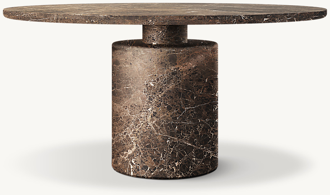 Pontia Yuvarlak Masa — Kahverengi Emperador Mermer