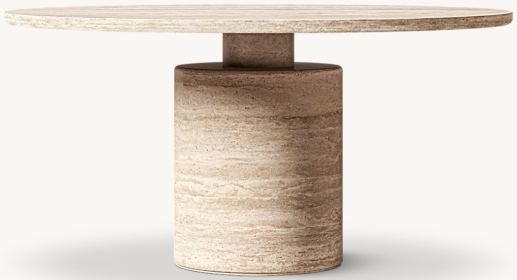 Pontia Yuvarlak Masa — İtalyan Classico Travertine