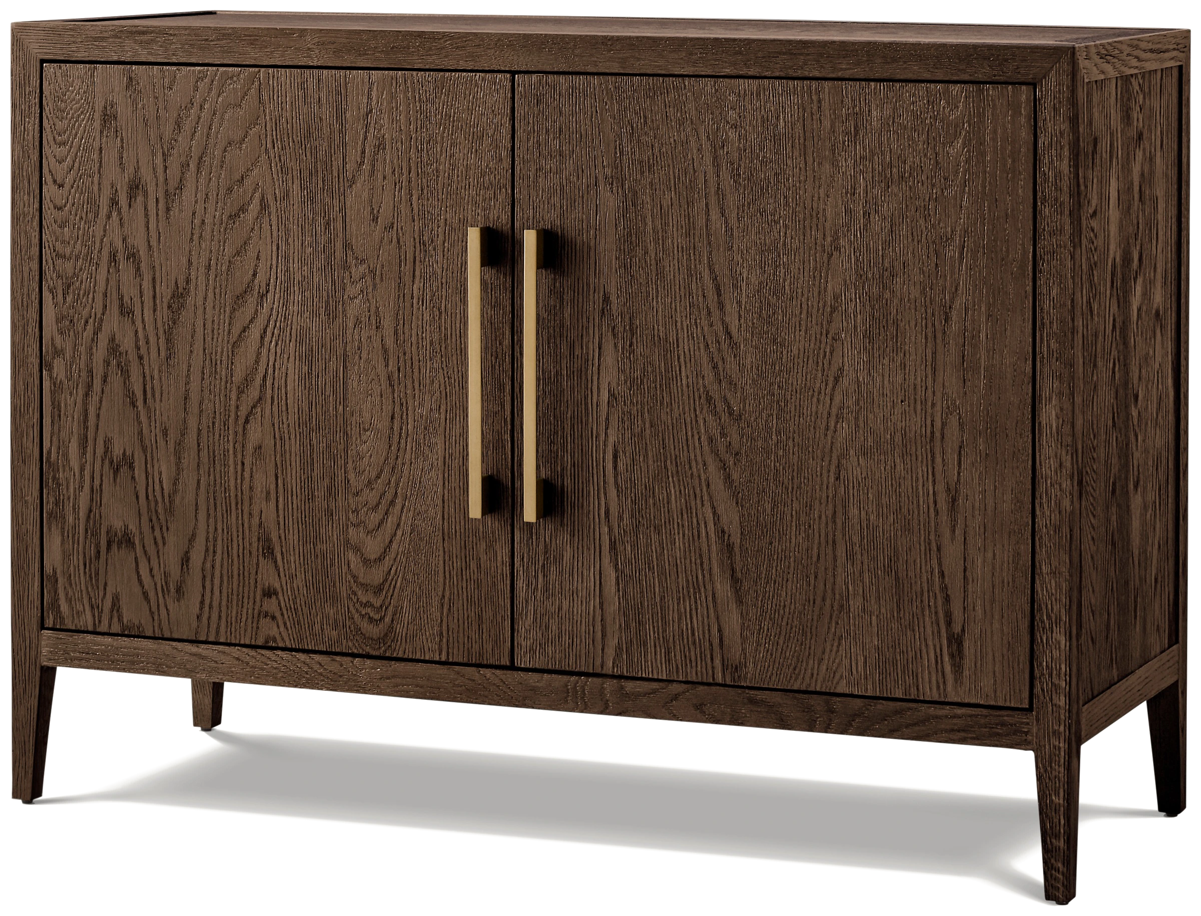 Flora 2 Kapılı Büfe — Kahverengi Meşe/ Saten Pirinç · Ayrıntı 1