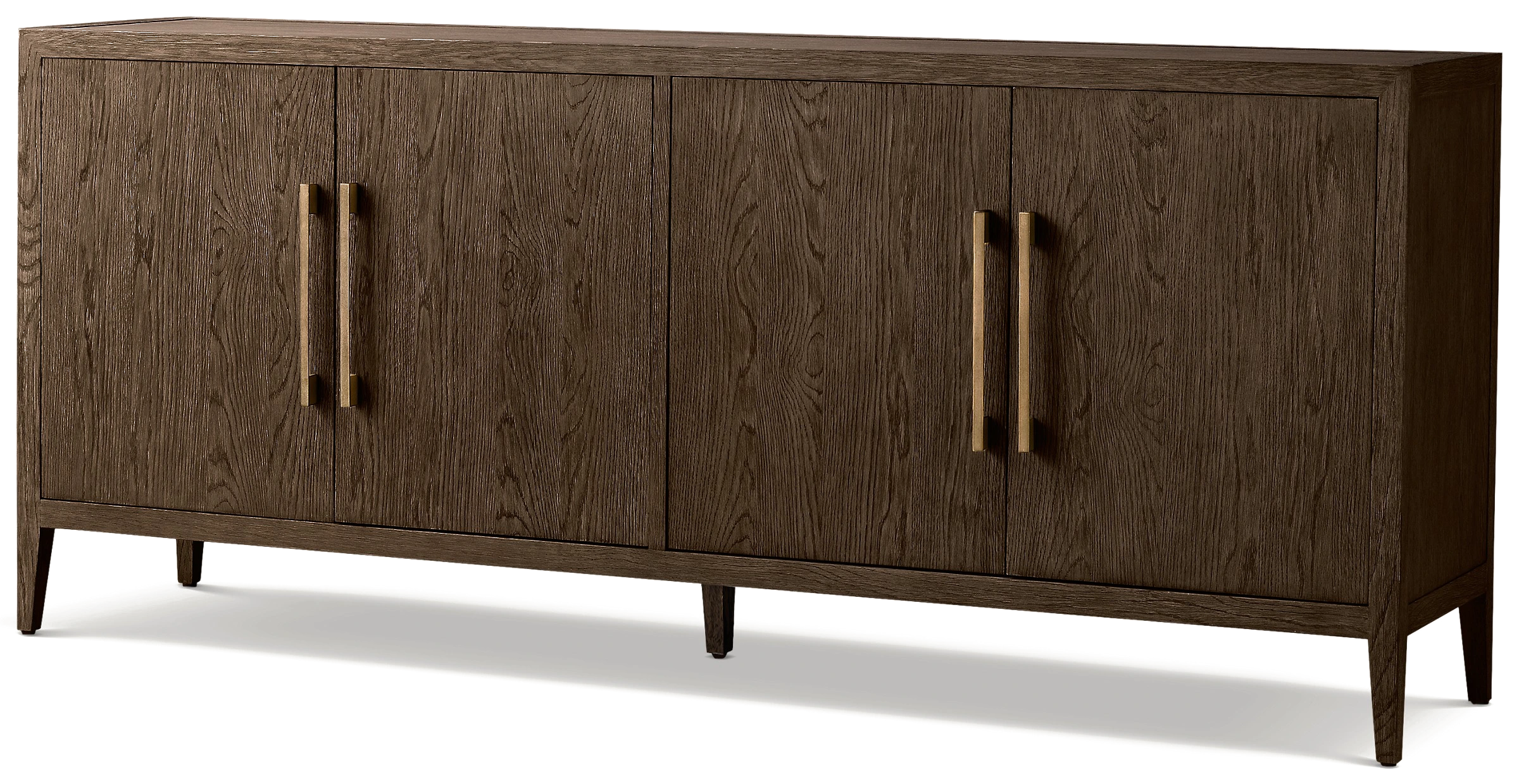 Flora 4 Kapılı Büfe — Kahverengi Meşe/ Saten Pirinç · Ayrıntı 1