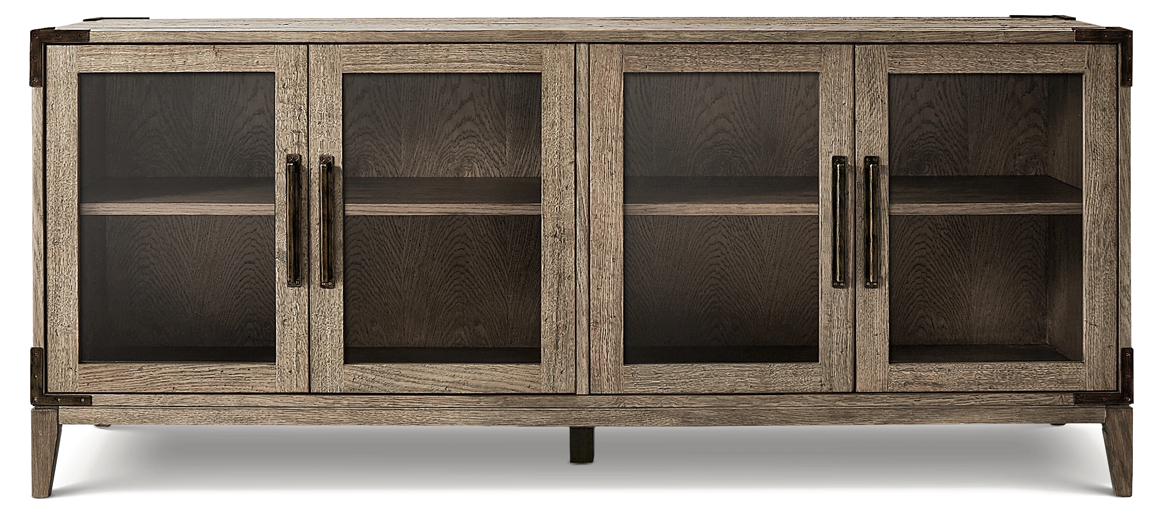 Viora Camlı Büfe — Waxed Grey Meşe/ Bronz