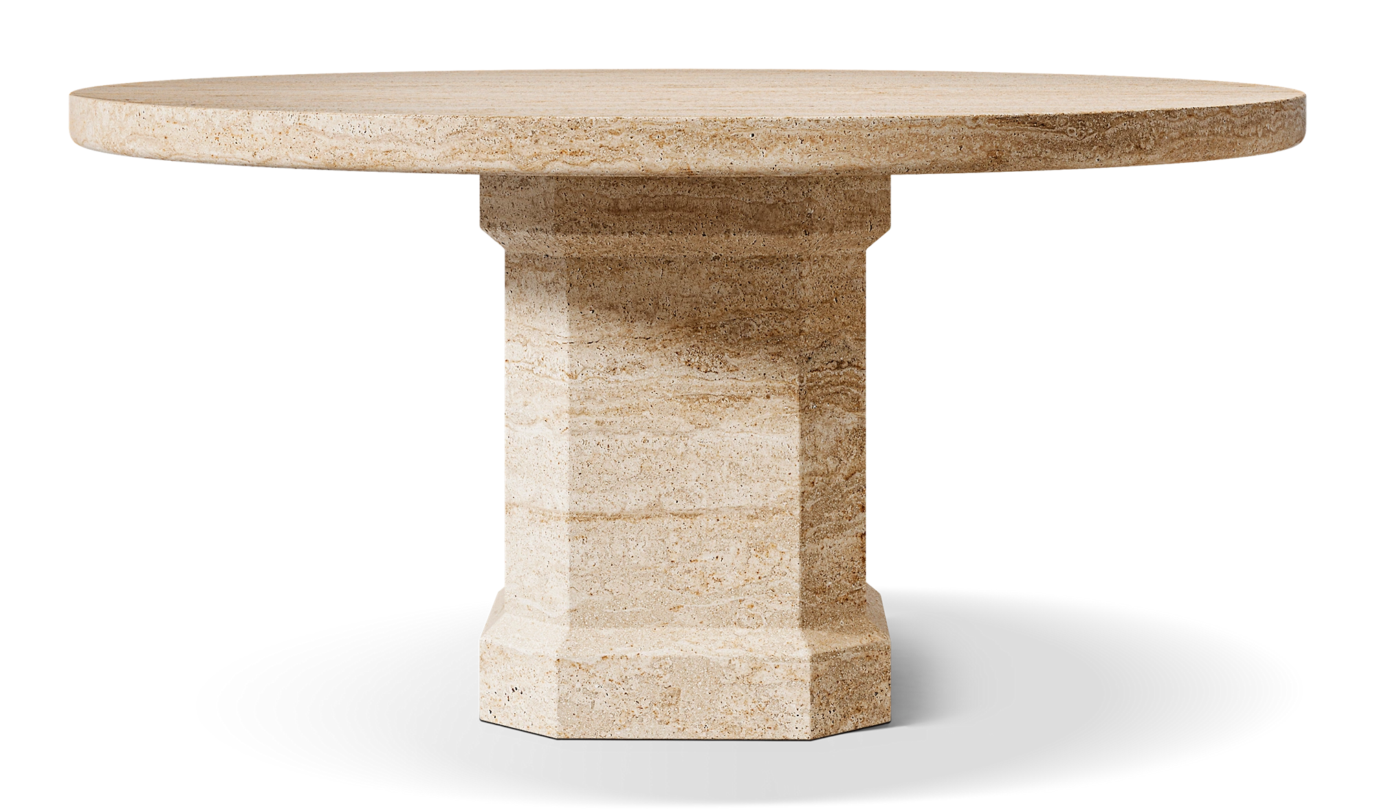 Petra Yuvarlak Masa — İtalyan Classico Travertine