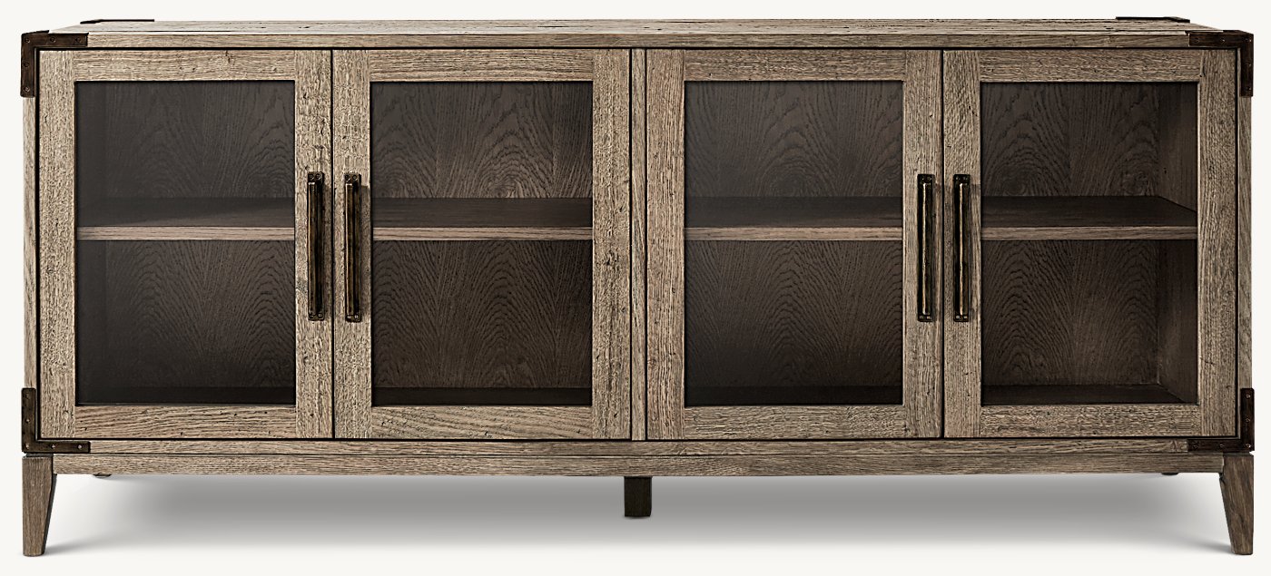 Viora Camlı Büfe — Waxed Grey Meşe/ Bronz