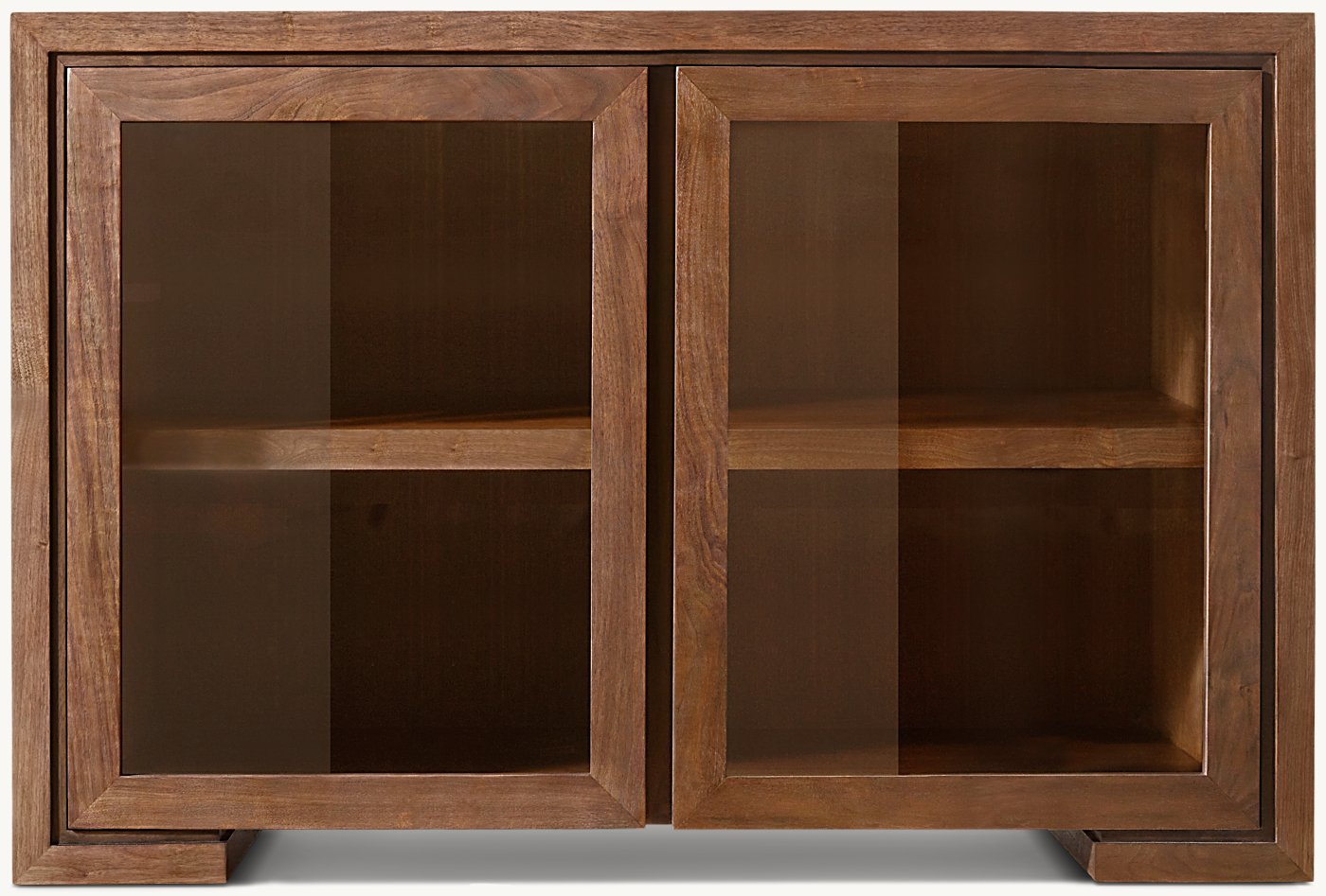 Aris 2 Kapılı Camlı Büfe — Caramel Walnut
